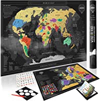 Los mejores  - Wond3rland Premium Mapamundi Para Rascar + EXTRA Mapa de Europa con Países Delineados | Regalo Lujoso Para Viajeros y…